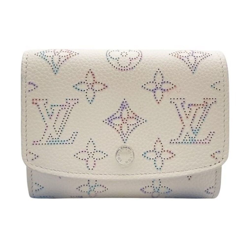 LOUIS VUITTON Tri-fold Wallet Portefeuille Iris XS M25640 Dream Beige Mahina ...